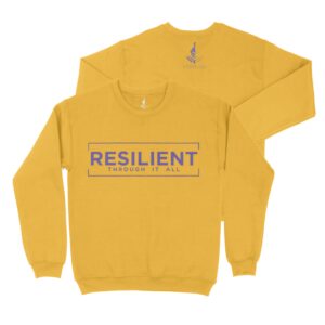 Resilient Purple Sweatshirt on Yellow Sweatshirt